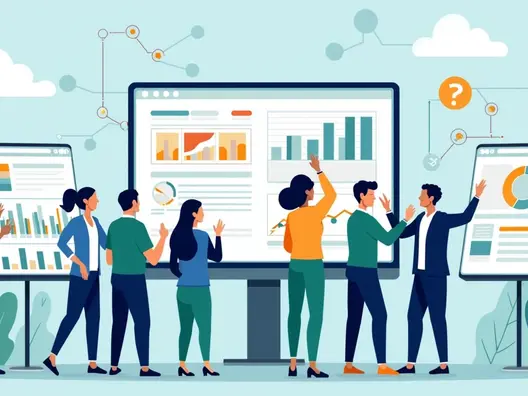 Ilustração corporativa plana de campanha eleitoral com gráfico de dados abertos e análise digital