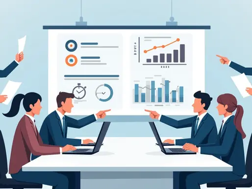 Ilustração corporativa mostrando duas equipes de pessoas em debate estratégico, representando ataque e defesa em eleições sindicais 