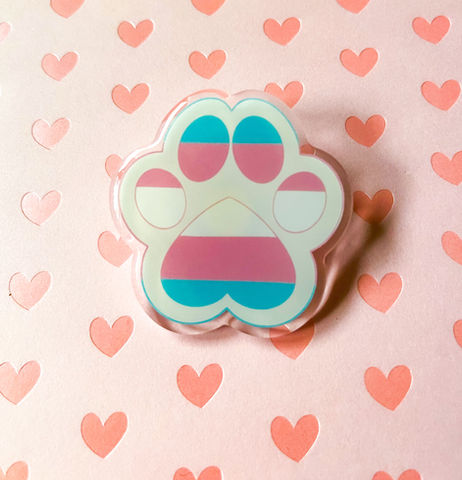 Trans Paw Acrylic Pin