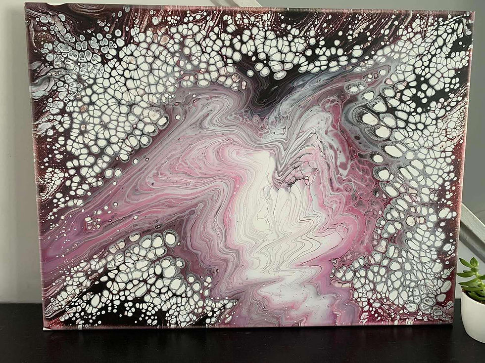 Peinture acrylique art fluide sur toile