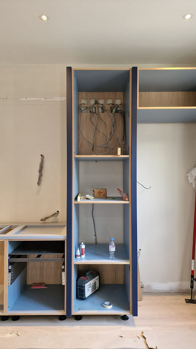Custom kitchen furniture installation