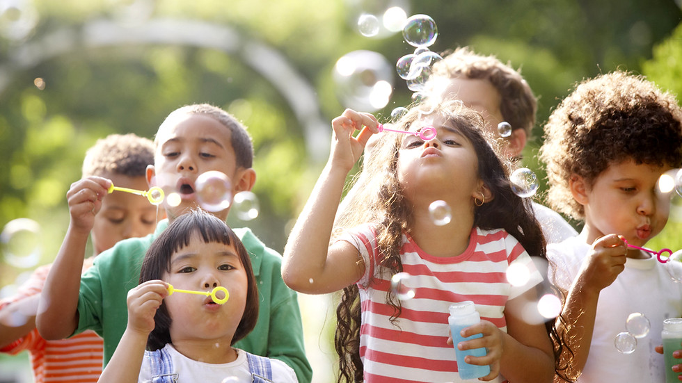 Kids Blowing Bubbles