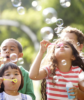 Kids Blowing Bubbles