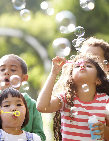 Kids Blowing Bubbles