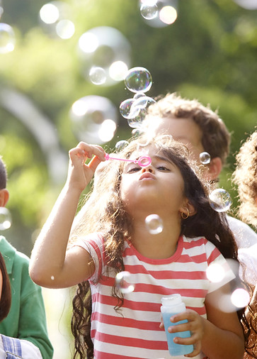 Kids Blowing Bubbles
