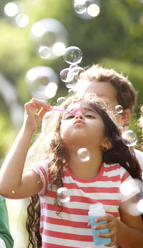 Kids Blowing Bubbles