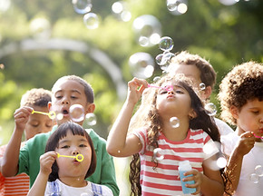 Kids Blowing Bubbles