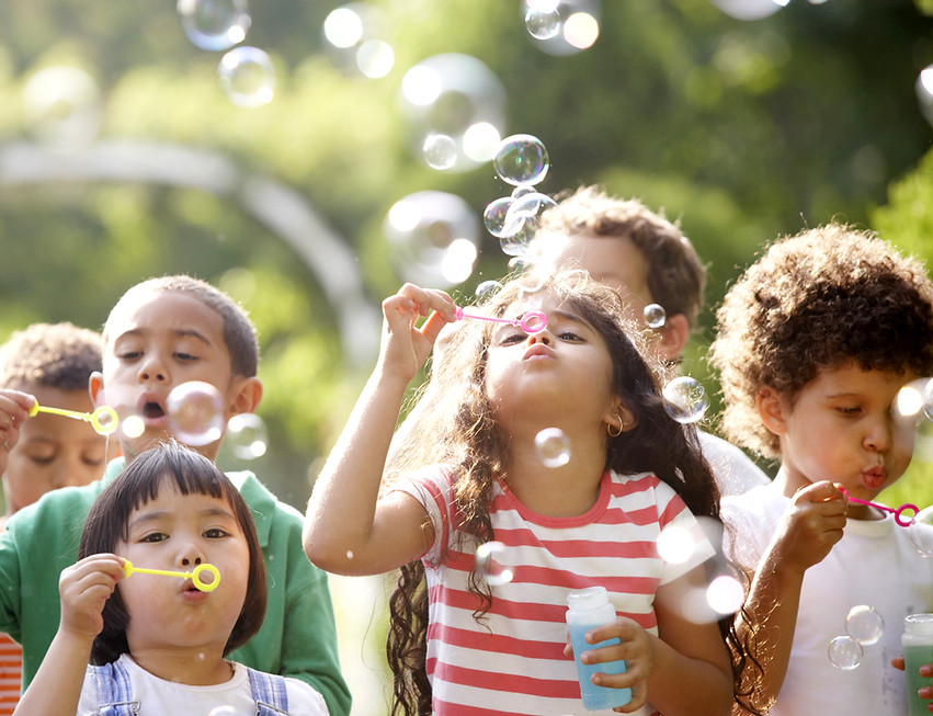 Kids Blowing Bubbles