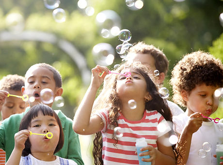 Kids Blowing Bubbles