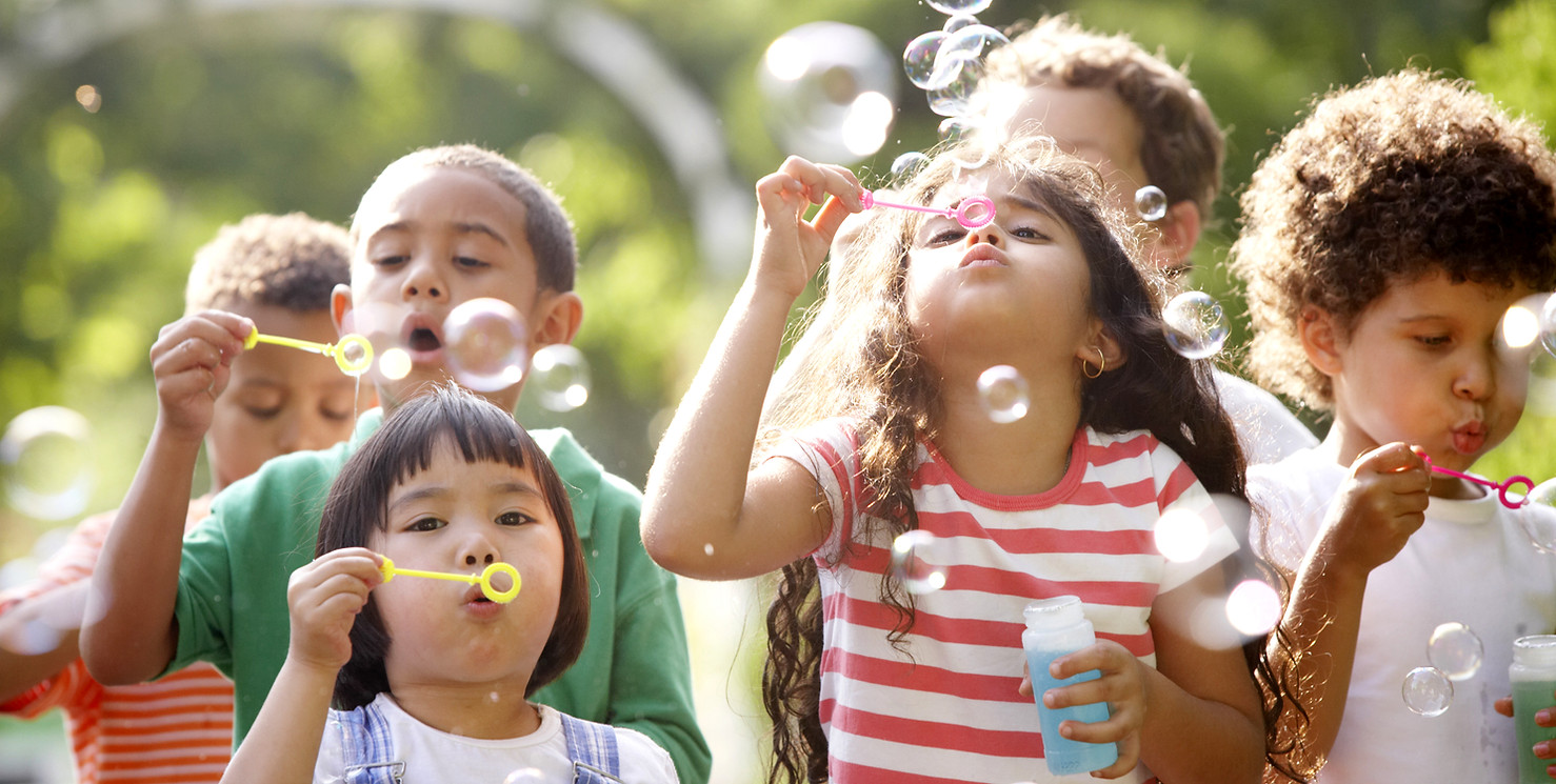 Kids Blowing Bubbles