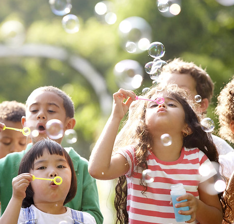 Kids Blowing Bubbles