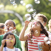 Kids Blowing Bubbles