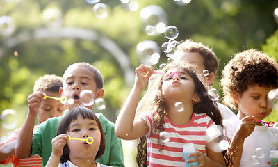 Kids Blowing Bubbles