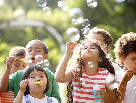 Kids Blowing Bubbles