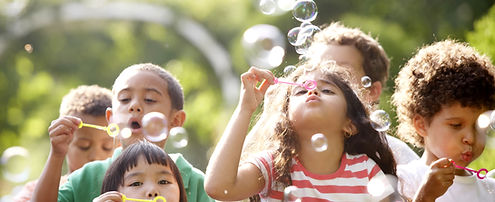 Kids Blowing Bubbles