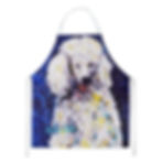 White Poodle dog grooming apron made in Alabama