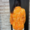 Thumbnail: Orange Abstract Print CollardV Neck