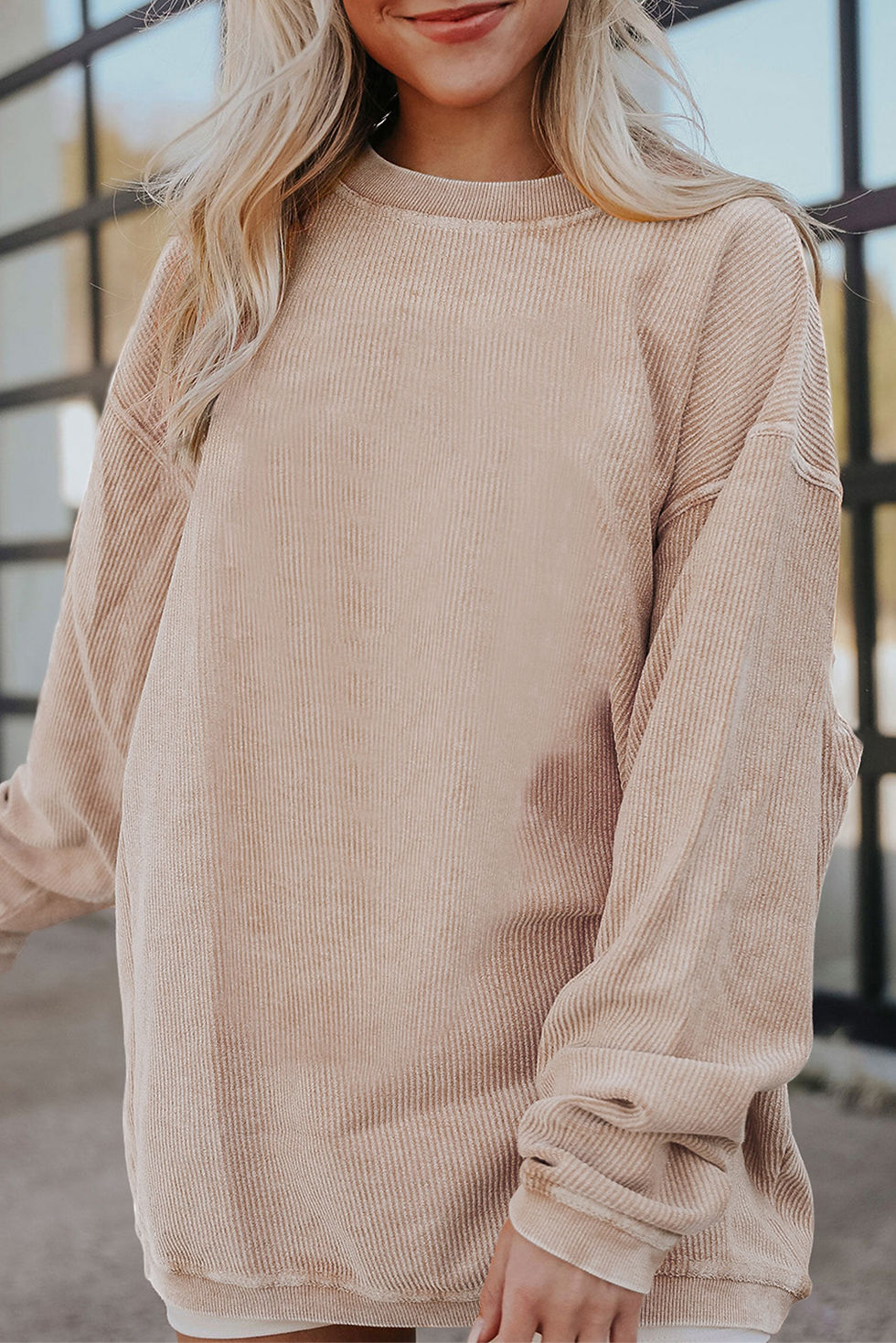 👜PreOrder👜 Ribbed Corduroy Oversized Sweatshirt