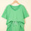 Thumbnail: Mint Green V Neck Drop Shoulder Tee and Short Set