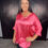Thumbnail: Rose Leopard Print Oversized V Neck