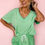 Thumbnail: Mint Green V Neck Drop Shoulder Tee and Short Set