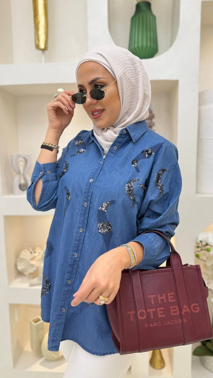 Thumbnail: Sequin Jeans Shirt