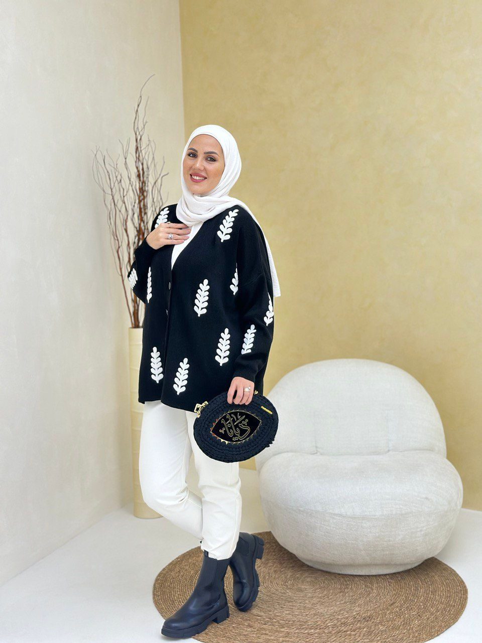 Thumbnail: Knitted Black Jacket