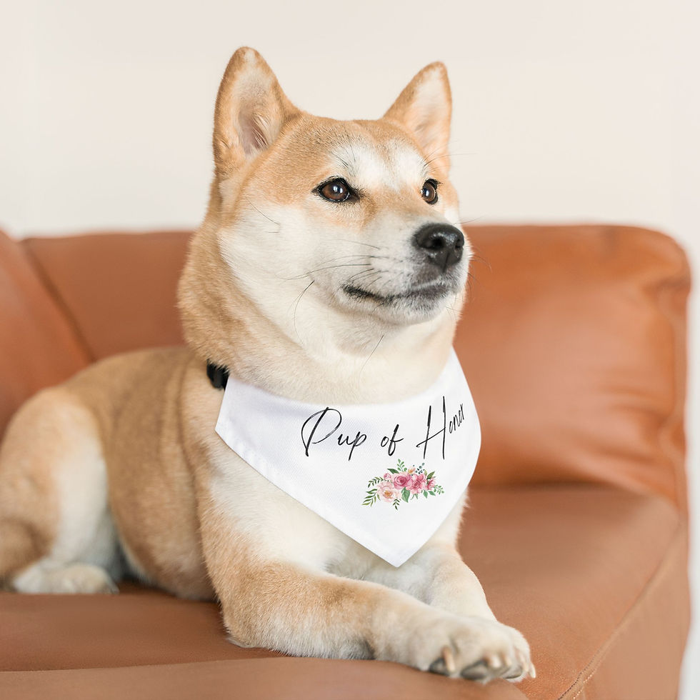 Pup of Honor - Pet Bandana Collar with florals