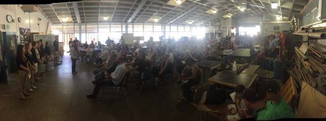 During the brief presentation of information from involved members, teacher, Anna Bates, captured this moment of incoming freshmen and their families.