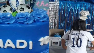 Niña celebra cumpleaños temático de Kevin Álvarez