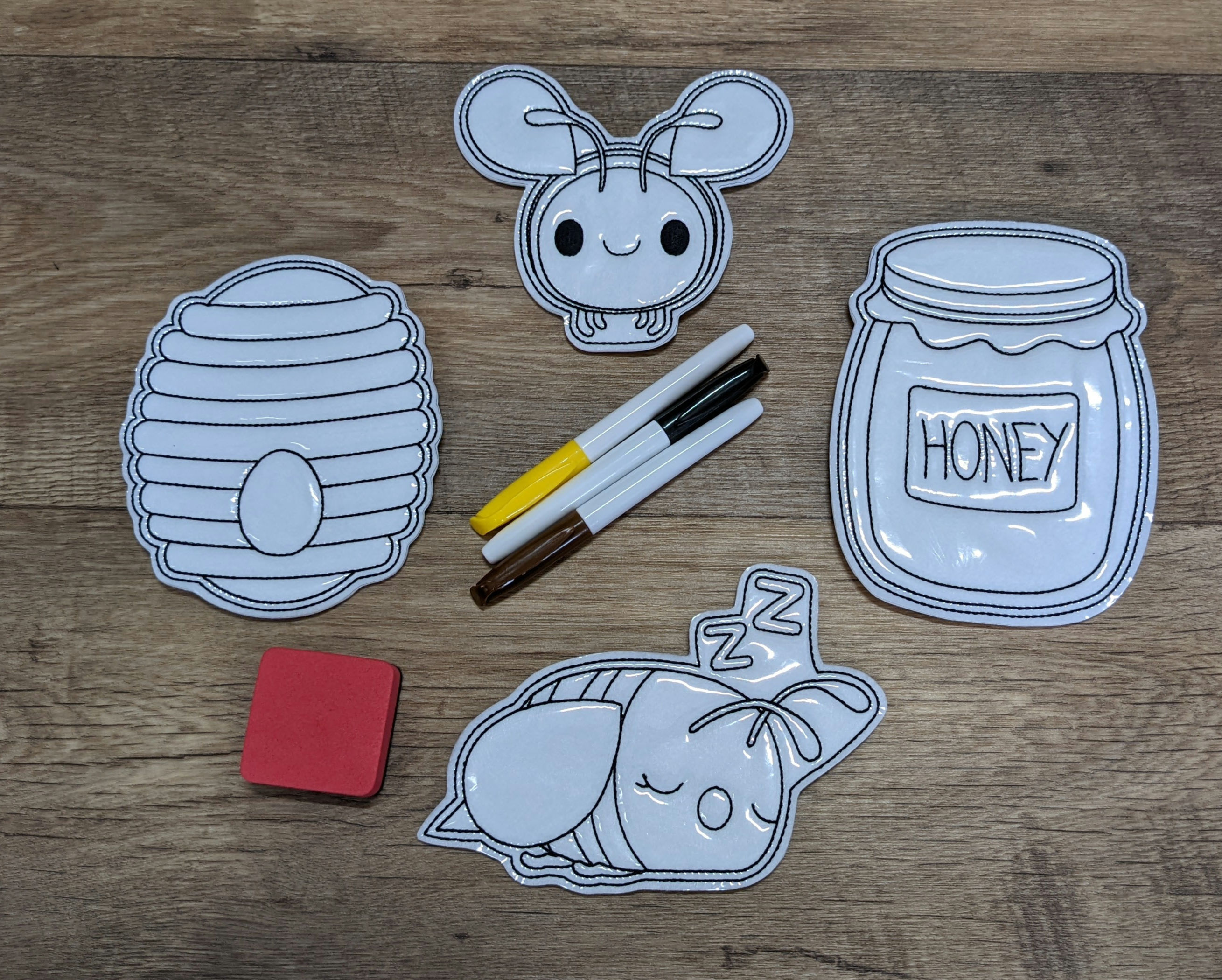 Bees Flat Coloring Dolls