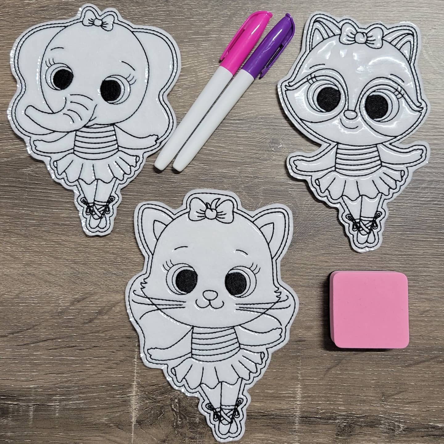 Ballet Animals Flat Coloring Dolls 