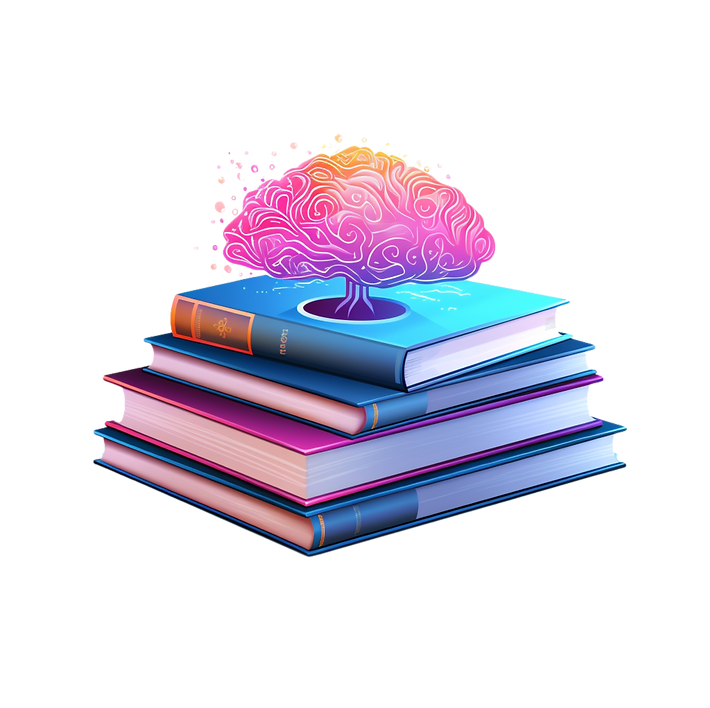 Symbol für KI und Bildung, Wissensbaum aus Büchern