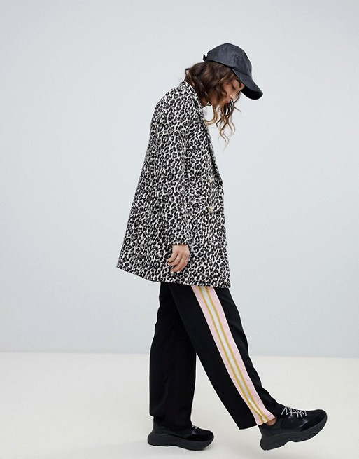 asos river island leopard print coat