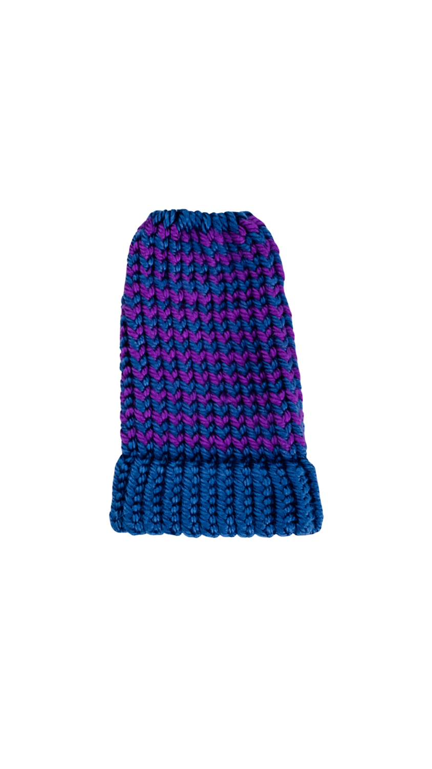 Thumbnail: Blue & Purple Handmade Knitted Bottle Sleeve