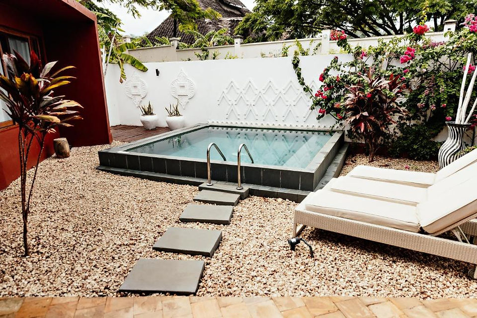 Hotel zanzibar piscine privée sans vis à vis femme voilée gold zanzibar