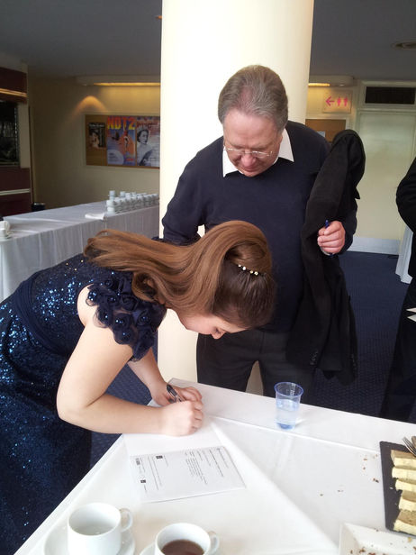 Signing autographs post-recital in Nottingham