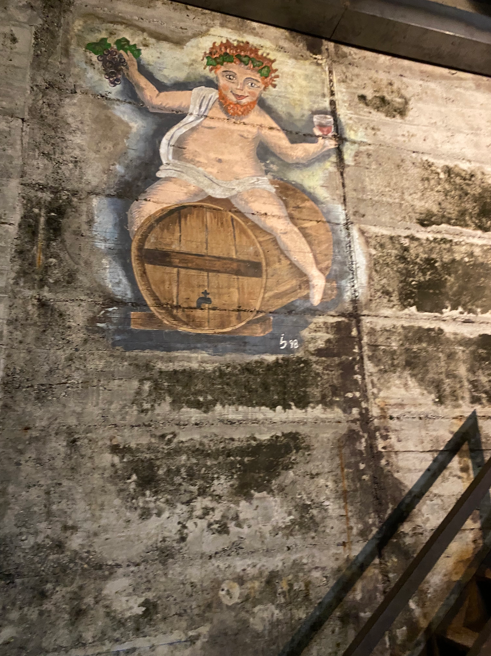 Paint of Bacchus at Clos Mogador
