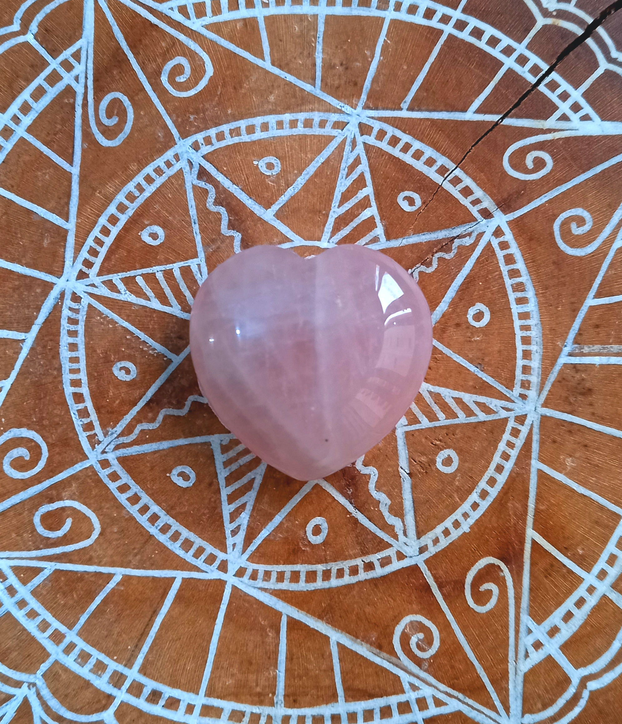 Coração de Quartzo Rosa