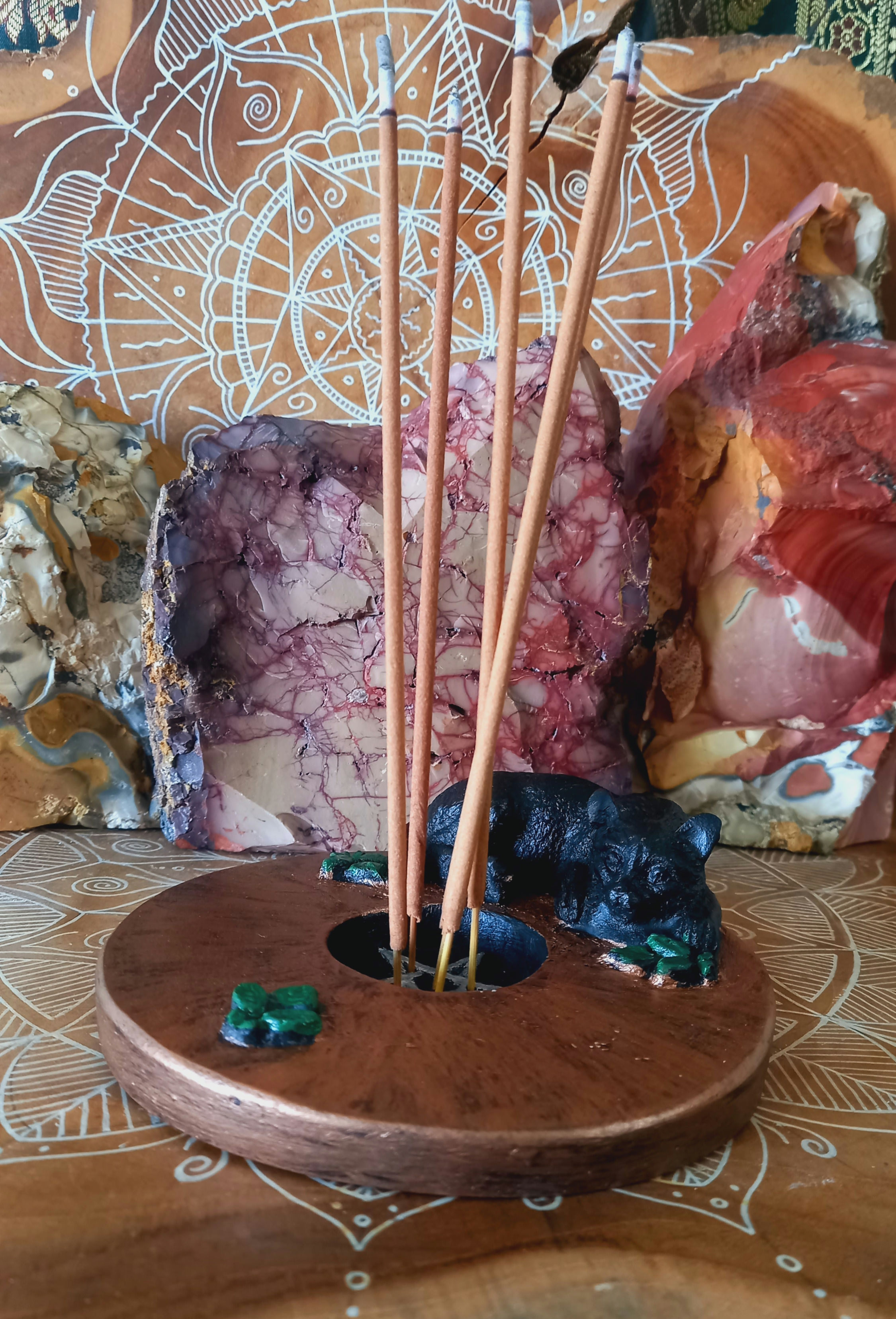 Incensário Gato Wicca