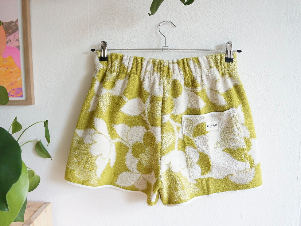 Thumbnail: Towel Shorts  - Avocado Green Floral - Small