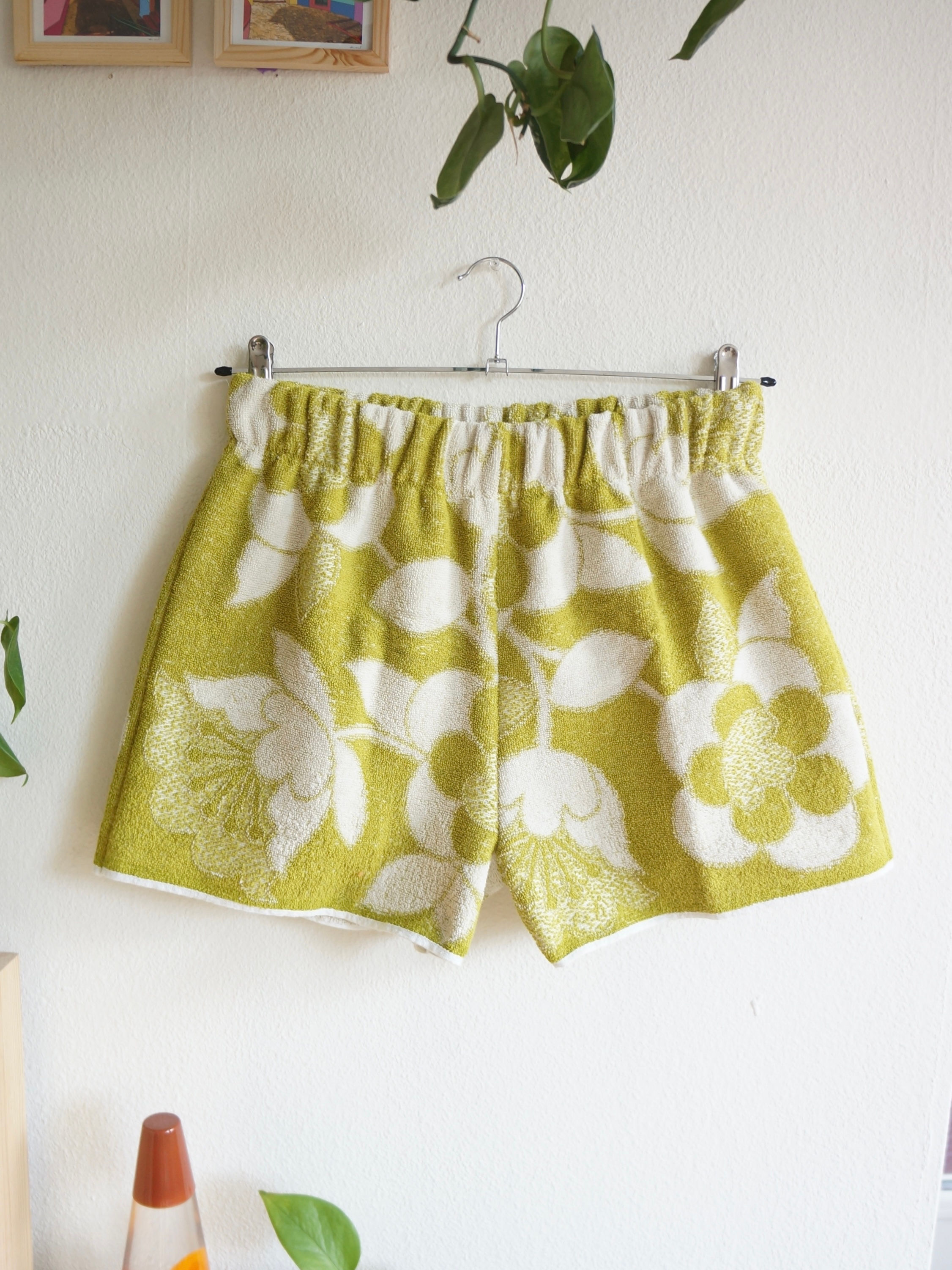 Towel Shorts  - Avocado Green Floral - Small