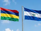 El Salvador and Mauritius flags side by side under a clear blue sky, El Salvador e-Tourist visa for Mauritius citizens.