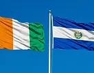 El Salvador and Ivory Coast flags side by side under a clear blue sky, El Salvador e-Tourist visa for Ivory Coast citizens.
