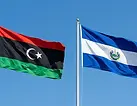 El Salvador and Libya flags side by side under a clear blue sky, El Salvador e-Tourist visa for Libya citizens.