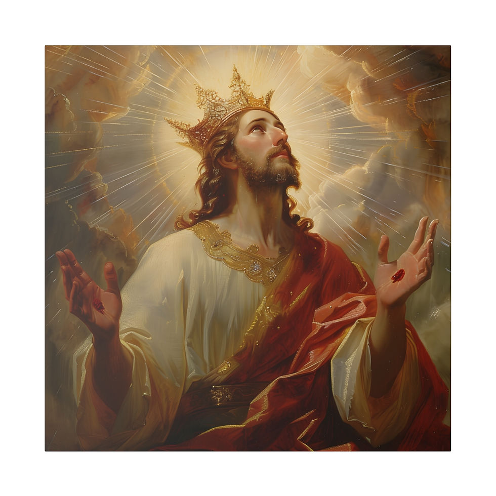 Thumbnail: Divine Light: Jesus Sign of the Cross Canvas - Jesus Blessing - Matte Stretched