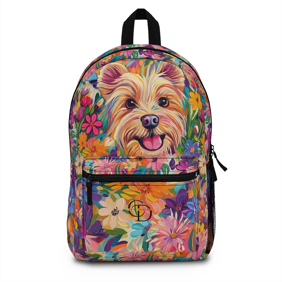 Floral Yorkshire Terrier Backpack