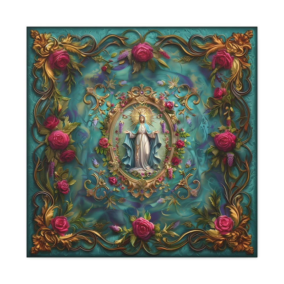 Thumbnail: Divine Grace: Miraculous Medal Canvas Art - Religious Canvas - Matte Stretched 