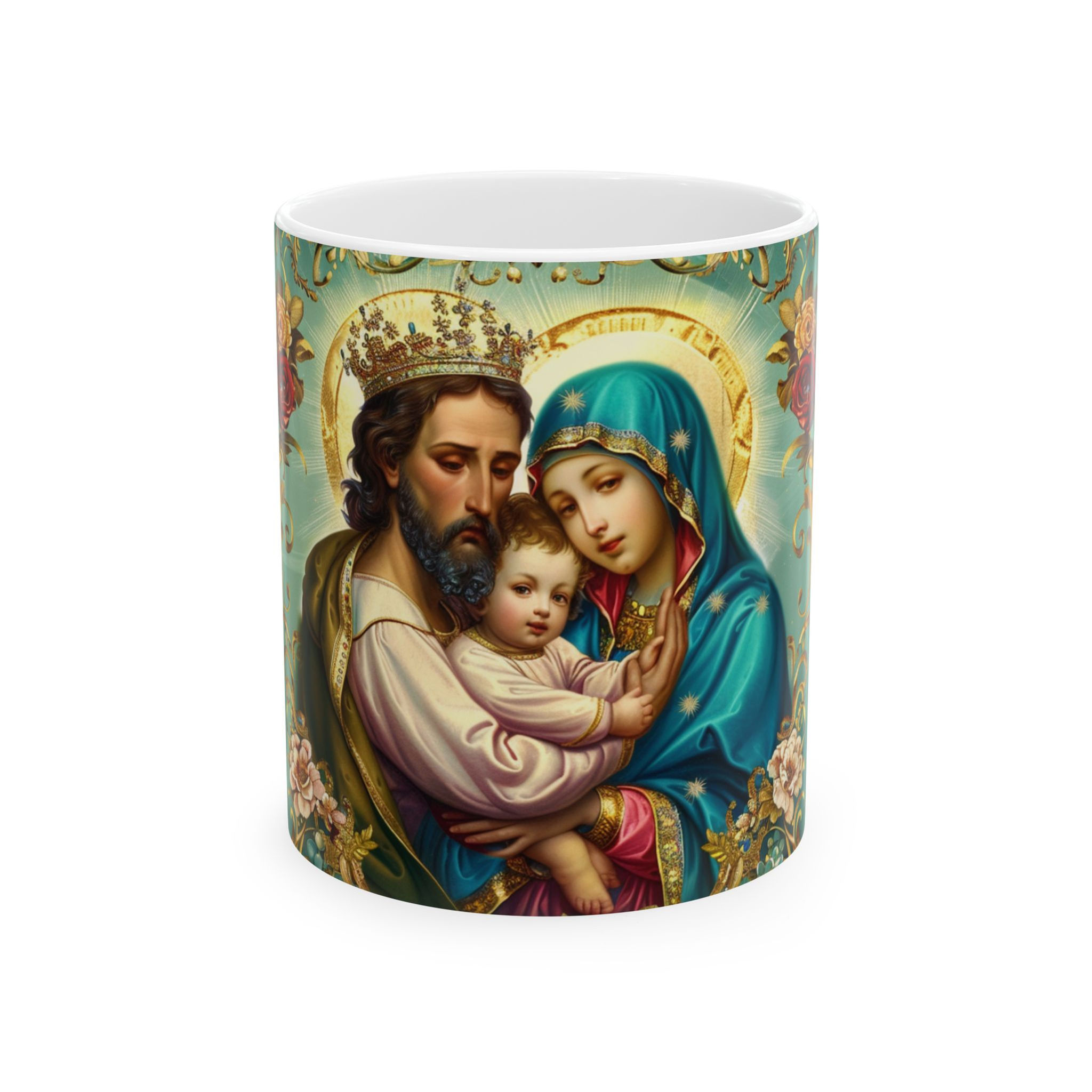 Divine Love: Holy Family Coffee Mug | Sacred Art with Mary, Joseph & Jesus