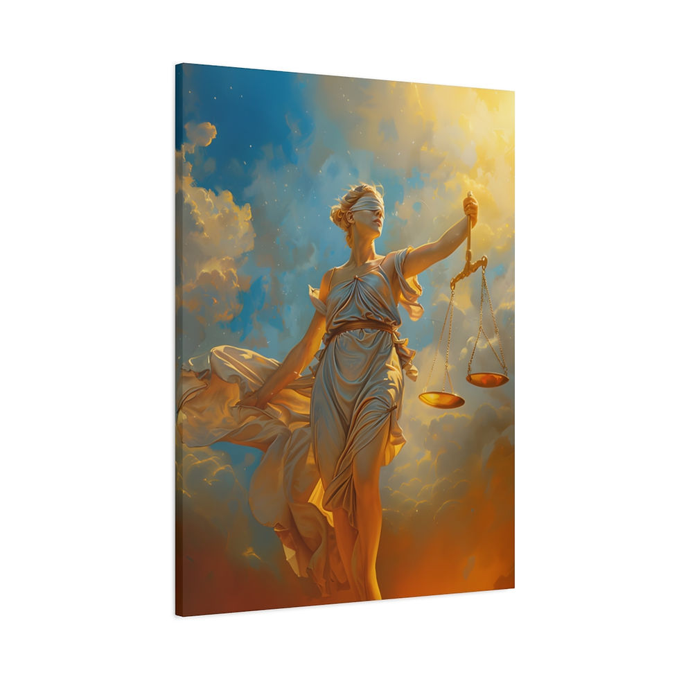 Thumbnail: Divine Justice: Blind Justice Impressionist Canvas - Legal  - Matte  Stretched